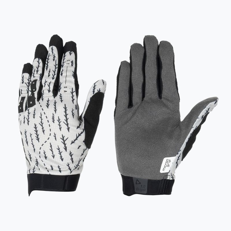 Vyriškos dviračių pirštinės Leatt MTB 1.0 GripR trails white