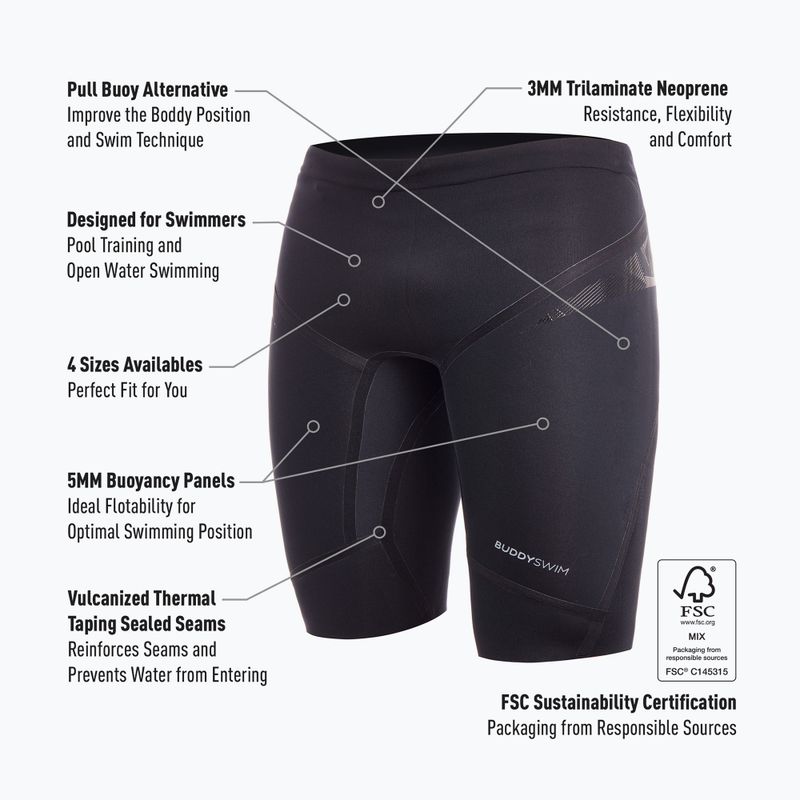 Neopreno šortai BuddySwim Floating Trilaminate Warmth 5/3 mm black 4