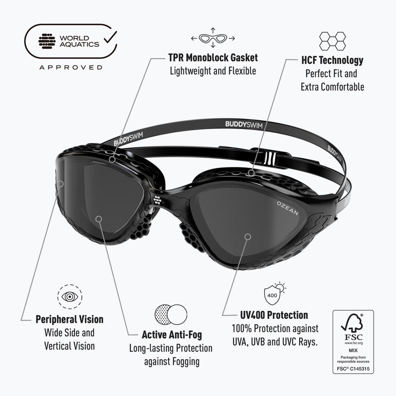 Plaukimo akiniai BuddySwim Ozean black / smoke 5