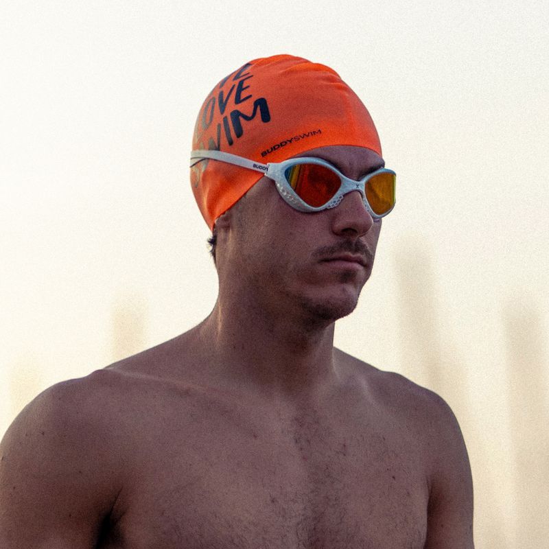 Plaukimo akiniai BuddySwim OzeanX Mirror white / orange 4