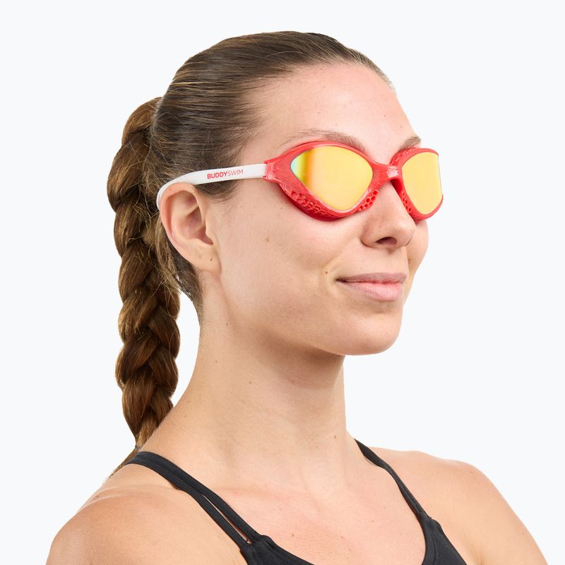 Plaukimo akiniai BuddySwim OzeanX Mirror red/white/orange 3