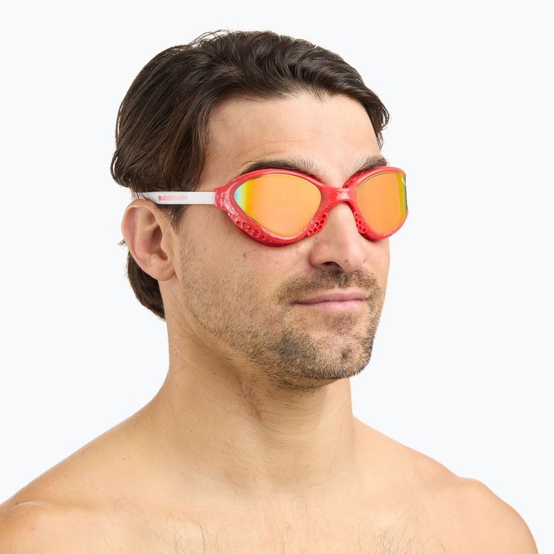 Plaukimo akiniai BuddySwim OzeanX Mirror red/white/orange 4
