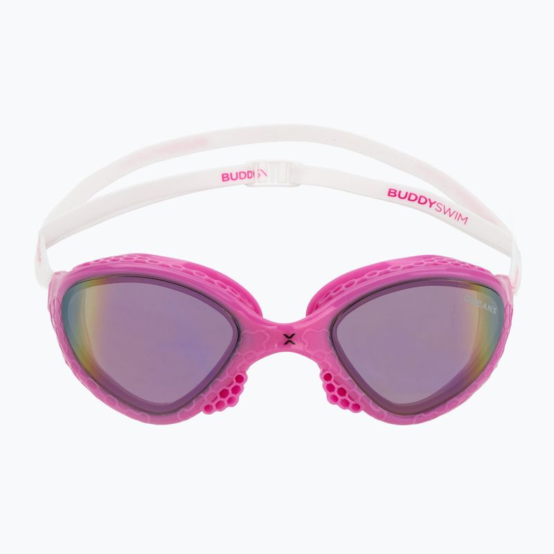 Plaukimo akiniai BuddySwim OzeanX Mirror pink/white/iridium 2