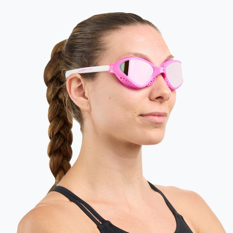 Plaukimo akiniai BuddySwim OzeanX Mirror pink/white/iridium 3