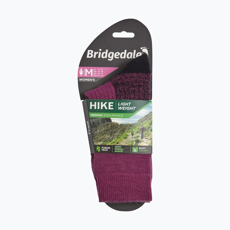 Moteriškos kojinės Bridgedale Lightweight Merino Performance Boot Original berry 4
