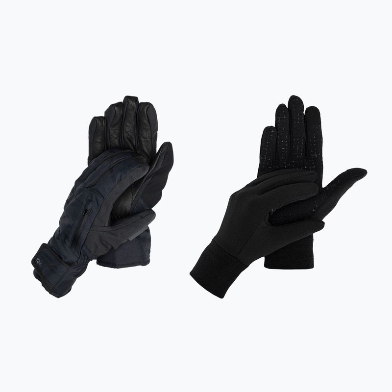 Vyriškos Dakine Leather Titan Gore-Tex Short snieglenčių pirštinės juodos D10003157