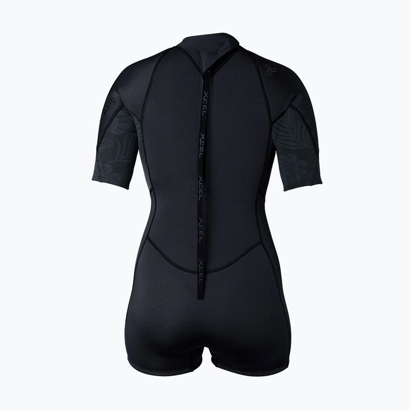 Moteriškas plaukimo kostiumas Xcel Axis Back Zip Spring 2 mm black/palm/monstera print 2
