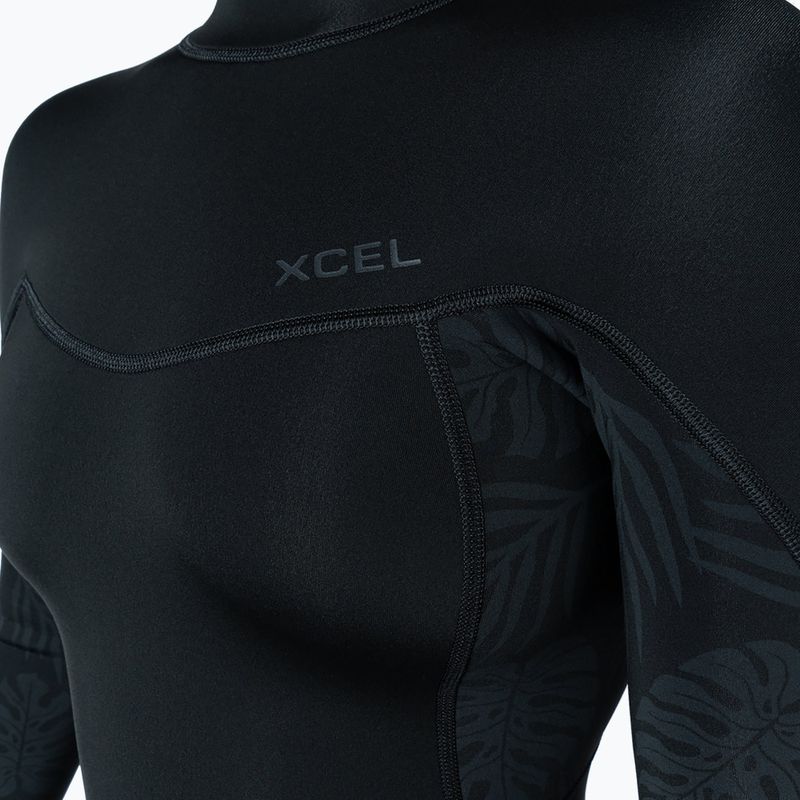 Moteriškas plaukimo kostiumas Xcel Axis Back Zip Spring 2 mm black/palm/monstera print 4