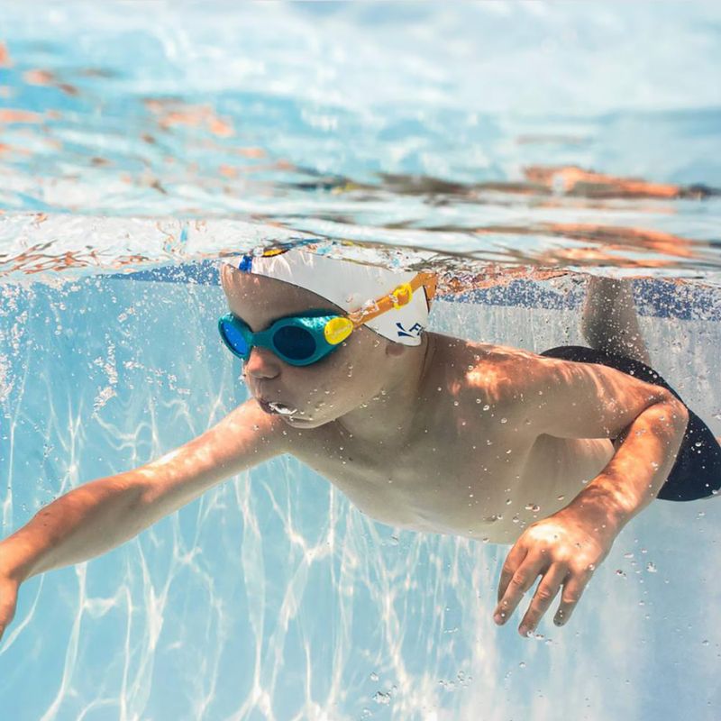Vaikiški plaukimo akiniai Finis H3 Goggle teal/orange 4