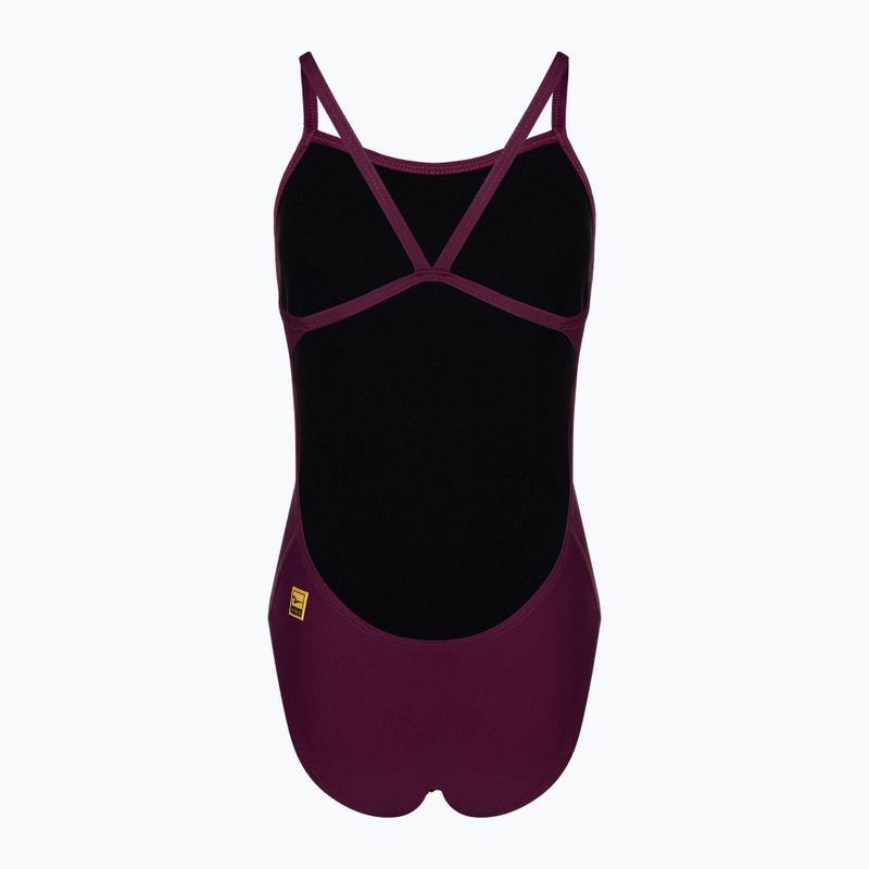 Moteriškas vientisas plaukimo kostiumas FINIS Openback Solid cabernet 2