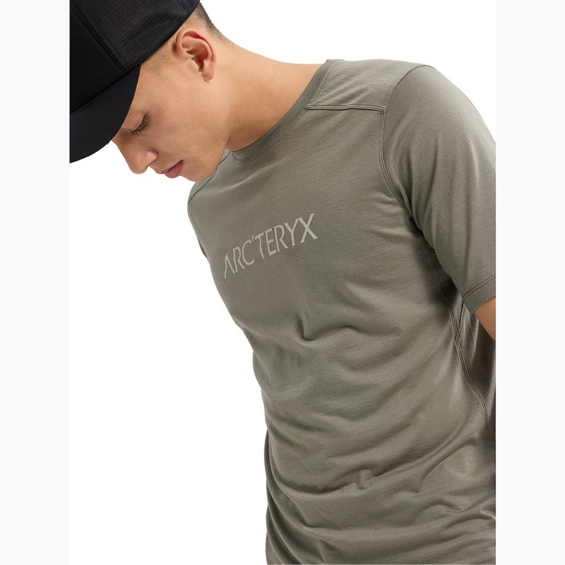Vyriški marškinėliai Arcteryx Ionia Merino Wool Arc'Word Logo forage 4