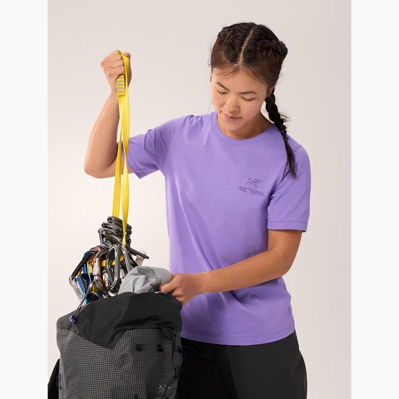 Moteriški marškinėliai Arcteryx Kragg Sl Cotton Emblem Crew aster 5