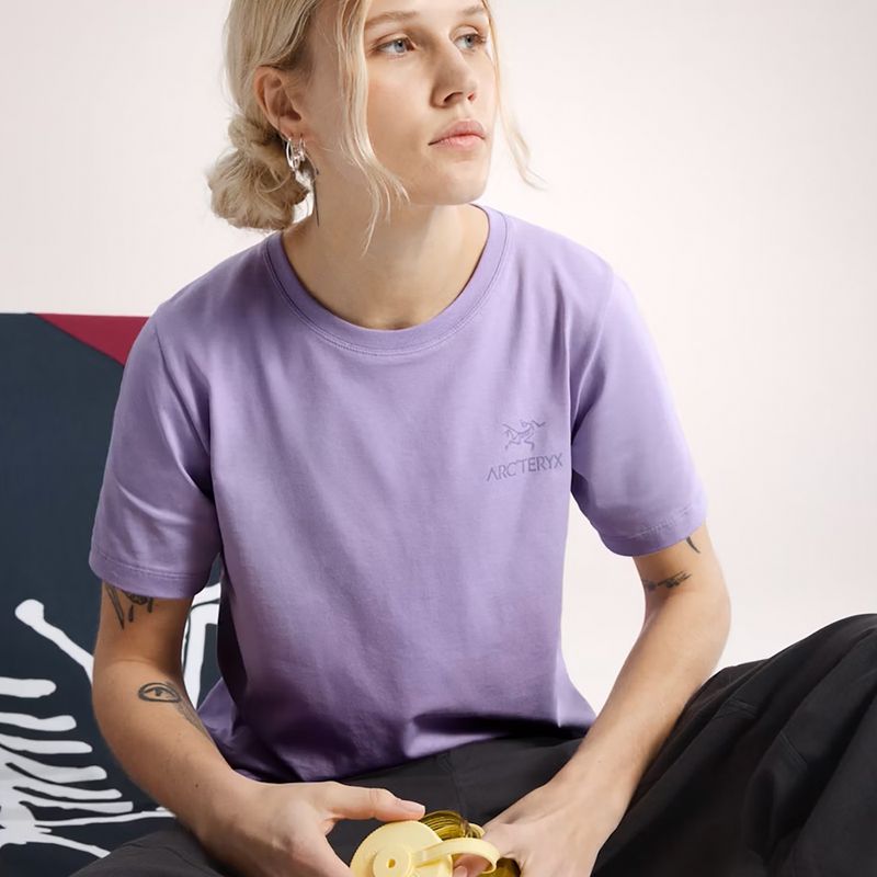 Moteriški marškinėliai Arcteryx Kragg Sl Cotton Emblem Crew mallow 5