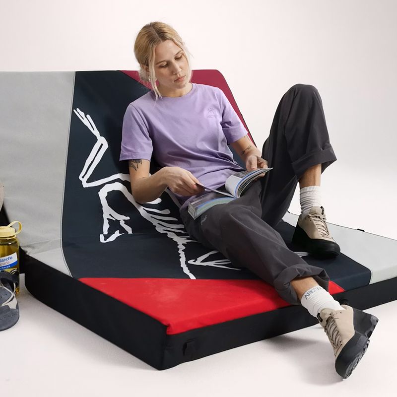 Moteriški marškinėliai Arcteryx Kragg Sl Cotton Emblem Crew mallow 6