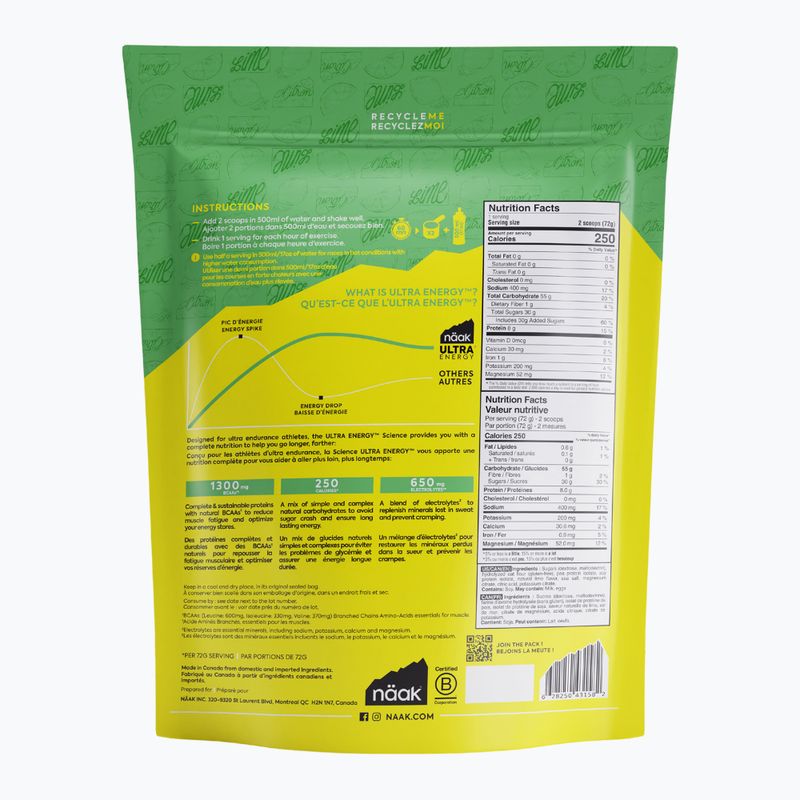 Energetinis gėrimas Näak Ultra Energy Drink Mix 720 g lime 2