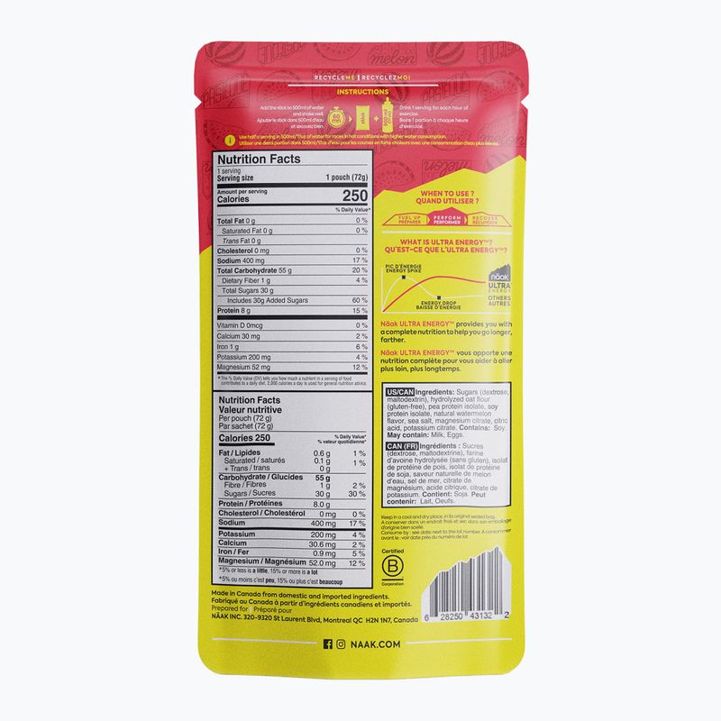 Energetinis gėrimas Näak Ultra Energy Drink Mix 72 g watermelon 2