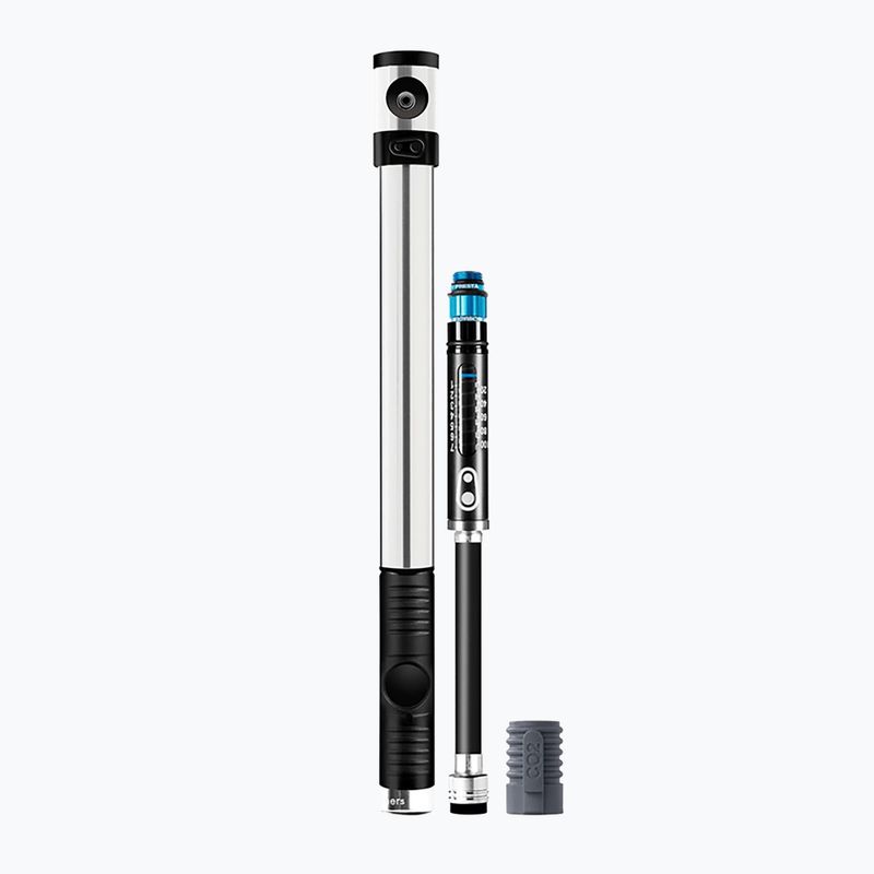 Dviračių pompa Crankbrothers Klic HP Gauge + CO2 120 psi silver