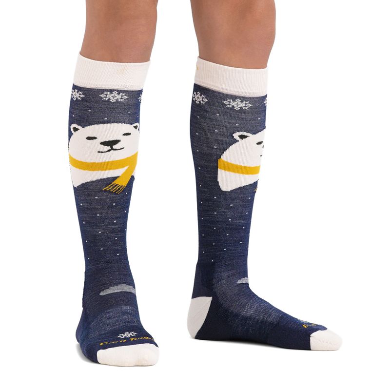 Vaikiškos slidinėjimo kojinės Darn Tough Polar Bear OTC Midweight with Cushion w/ Padded Shin blue 2