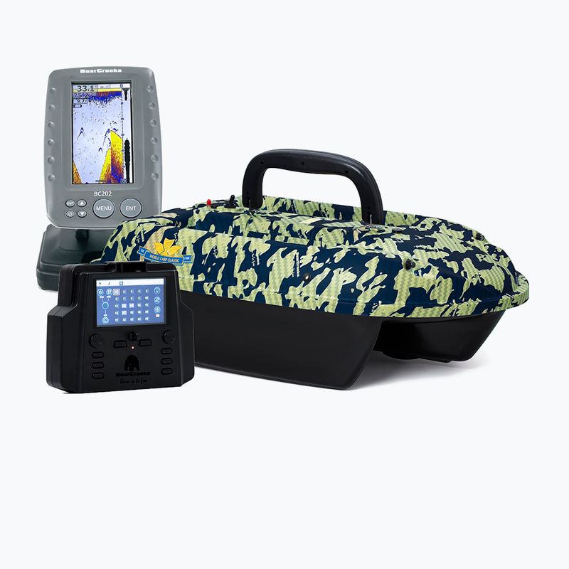 BearCreeks iPilot50 Camo masalų valtis su GPS autopiloto sistema + echoskopas BC202 camou IPILOT50.CAMOU