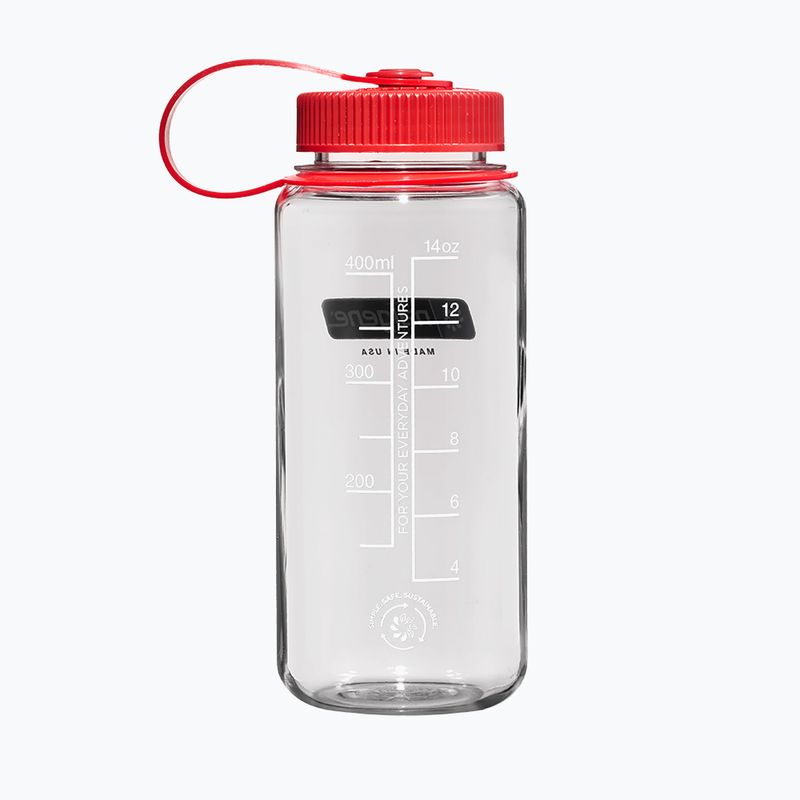 Turistinis butelis Nalgene Wide Mouth clear/red cap 2