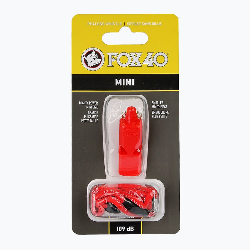 Švilpukas su virvele Fox 40 Mini Safety red 2