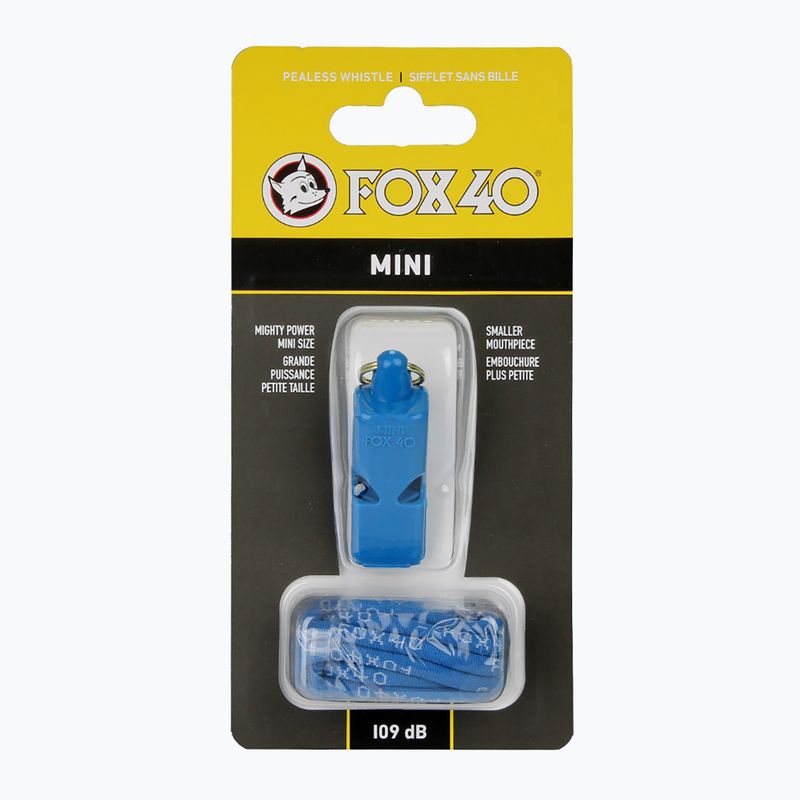 Švilpukas su virvele Fox 40 Mini Safety blue 2