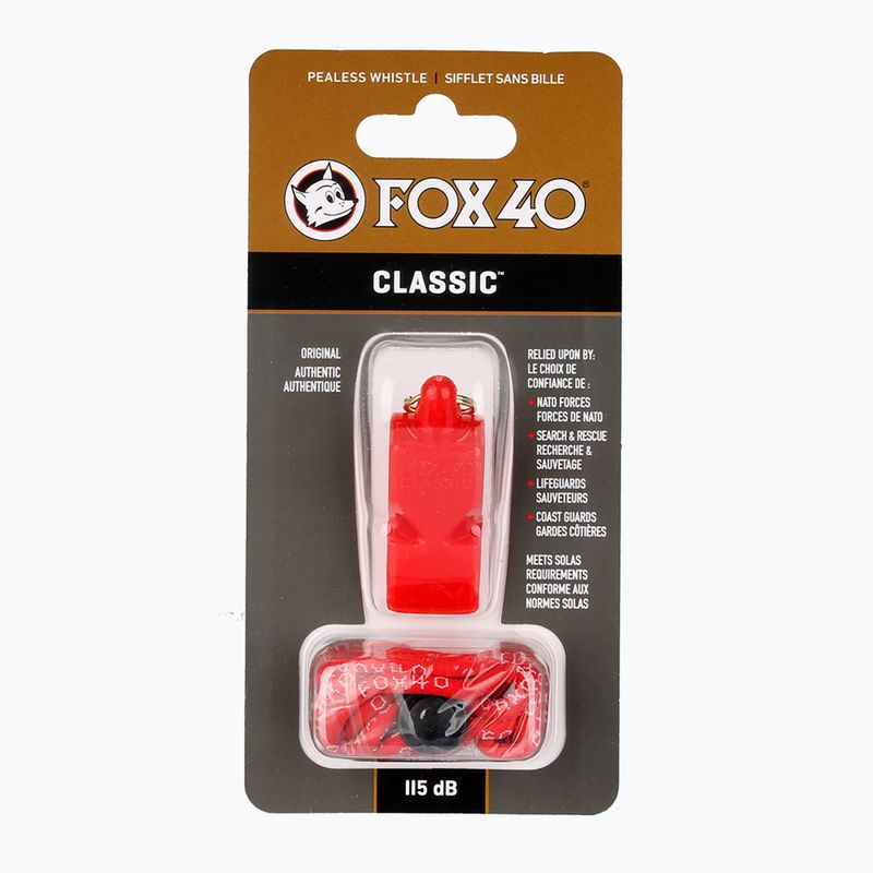 Švilpukas su virvele Fox 40 Classic Safety red 2