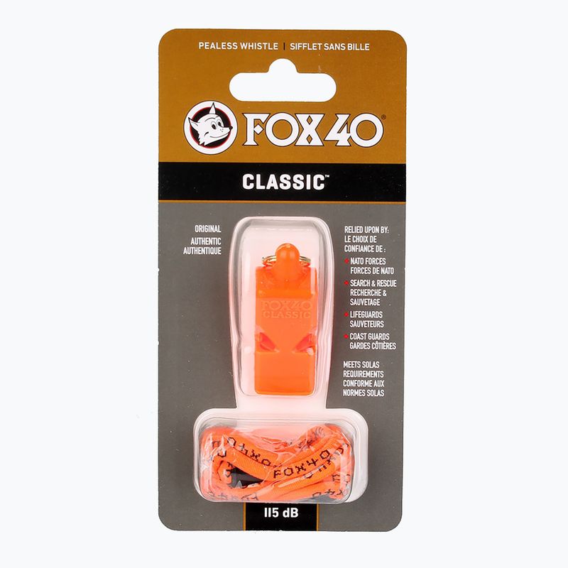 Švilpukas su virvele Fox 40 Classic Safety orange 2