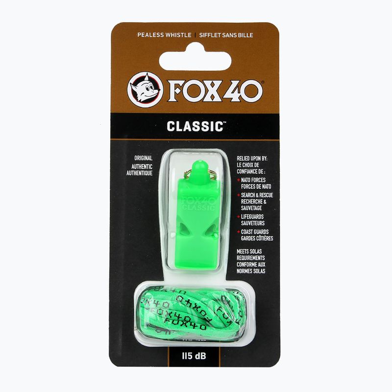 Švilpukas su virvele Fox 40 Classic Safety neon green 2