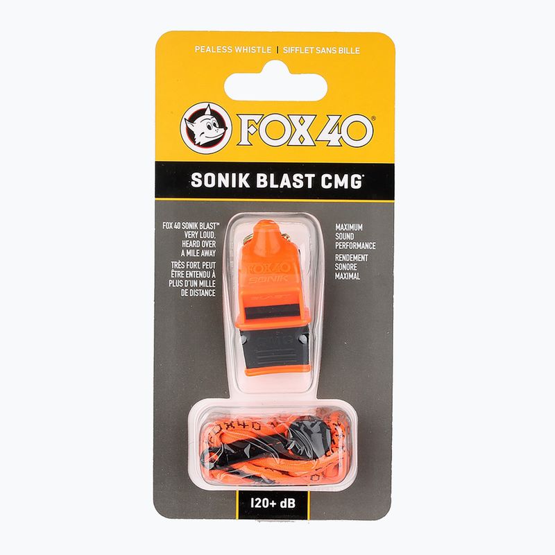Švilpukas su virvele Fox 40 Sonik Blast CMG orange/black 2