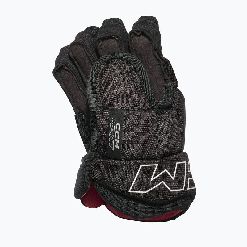 Vaikiškos ledo ritulio pirštinės CCM Next YT Gloves black/white 2