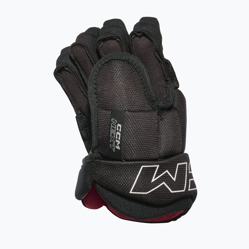 Vaikiškos ledo ritulio pirštinės CCM Next JR Gloves black/white 2