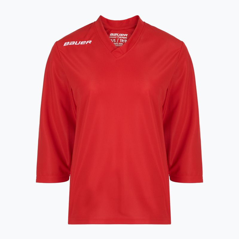 Vaikiški ledo ritulio marškinėliai ilgomis rankovėmis Bauer Flex Practice Jersey Jr red