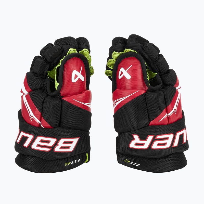 Vaikiškos ledo ritulio pirštinės Bauer Vapor Fly40 Jr black/red 4