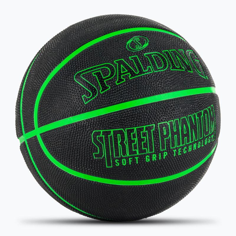 Krepšinio kamuolys Spalding Phantom juodas/žalias dydis 6 2