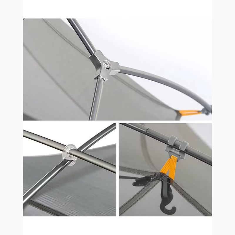 2 vietų žygio palapinė Naturehike Mongar 2 light grey/dark green 4