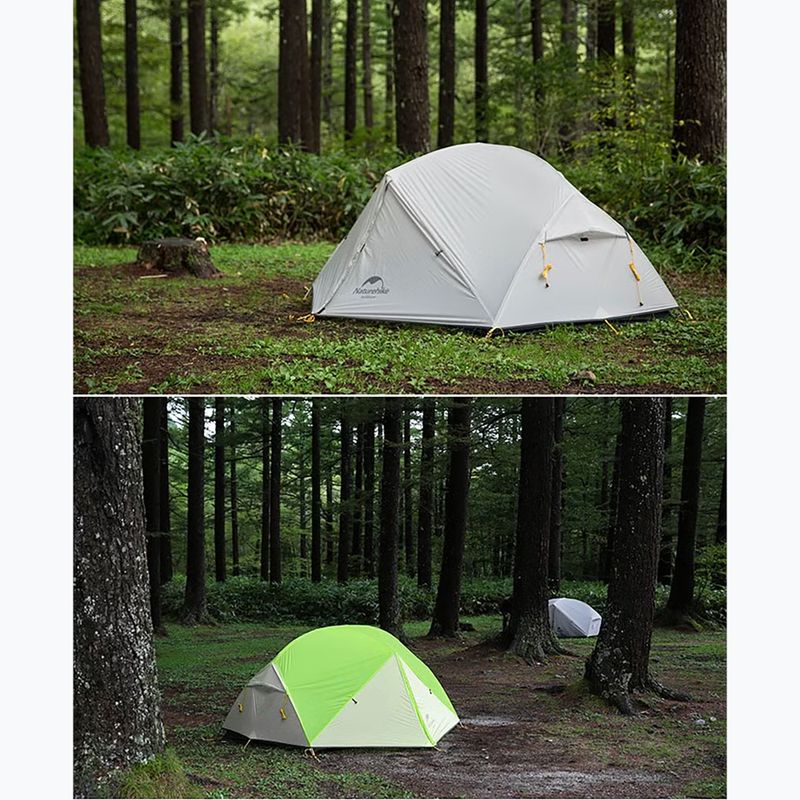 2 vietų žygio palapinė Naturehike Mongar 2 light grey/dark green 6