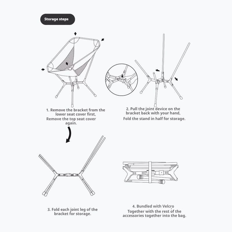 Turistinė kėdė Naturehike Yamami L01 M meteorite black 2