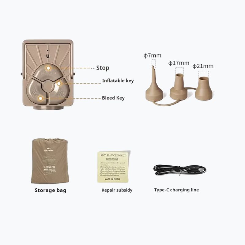 Pripučiamas čiužinys Naturehike Chenjing Single brown 3