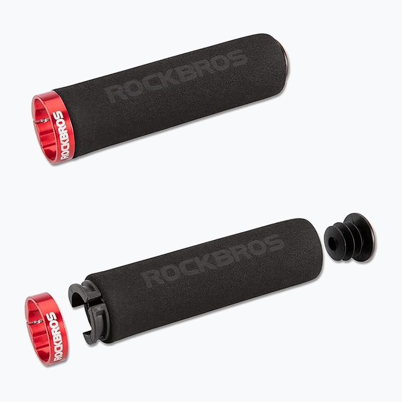 Vairo rankenėlės Rockbros BT1001 Handlebar Grips black/red 2