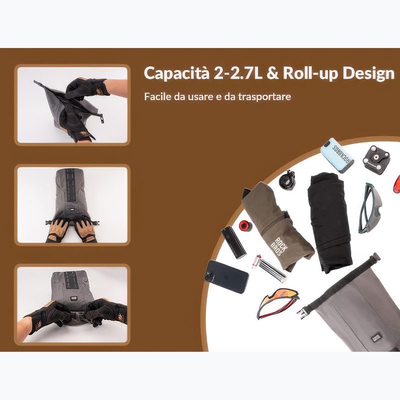 Dėklas ir bagažinė dviračio purkštukui Rockbros Front Fork Rack+Fork Bag grey/black 2