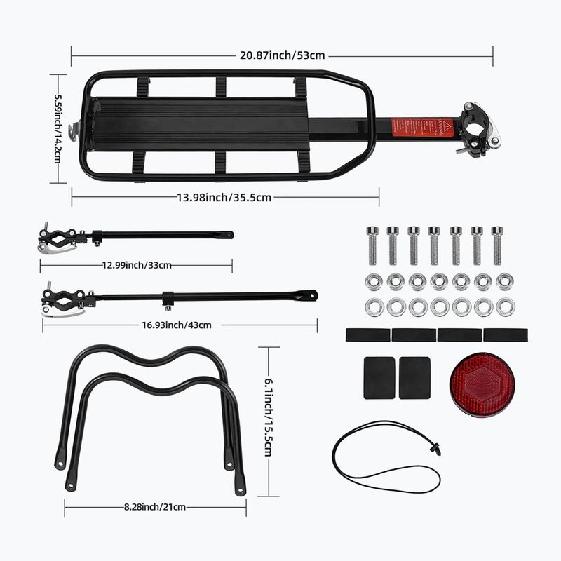 Bagažinė dviračiui Rockbros HJ1009 Bike Rear Rack black 5
