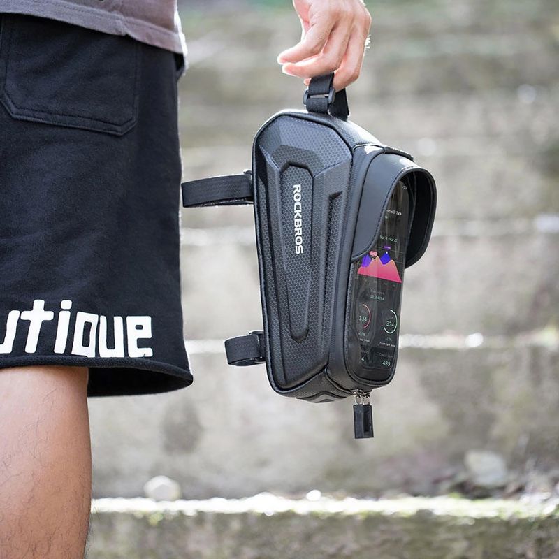 Dviračio rėmo krepšys Rockbros B68 Bike Tube Bag 1.7L black 7