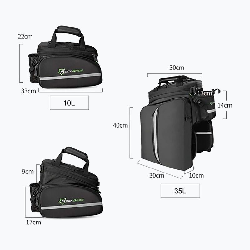Dviračio bagažinės krepšys Rockbros A6-03BK Bicycle Pannier Bag black 5
