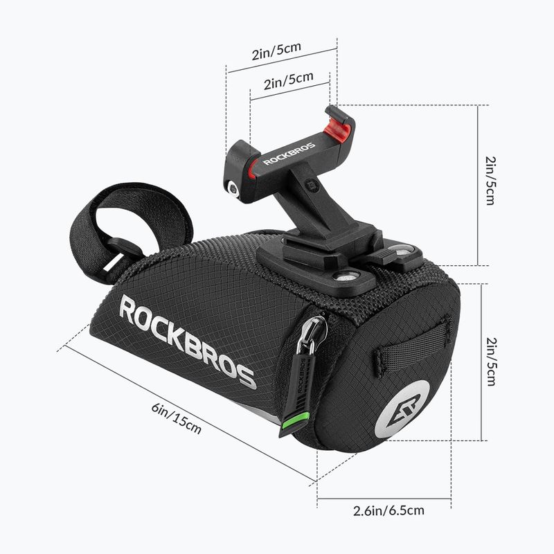 Dviračio balneliui skirtas krepšys Rockbros C28BK Bike Saddle Bag black 4