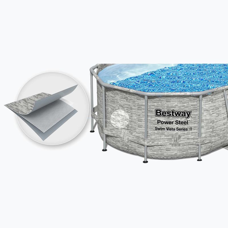 Karkasinis baseinas Bestway Power Steel Swim Vista Series Oval Pool Set 427x250 cm pilkas 4