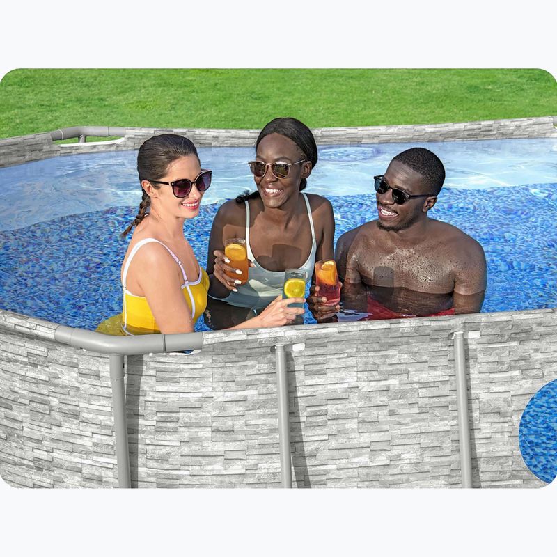 Karkasinis baseinas Bestway Power Steel Swim Vista Series Oval Pool Set 427x250 cm pilkas 15