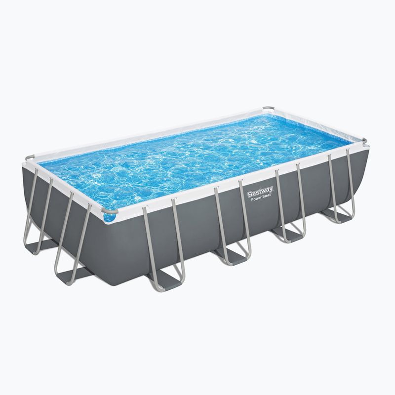 Karkasinis baseinas Bestway Power Steel Rectangular Pool Set 56465N 549 x 274 cm tamsiai pilkas 3