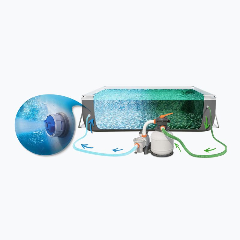 Karkasinis baseinas Bestway Power Steel Rectangular Pool Set 56466N 549 x 274 cm tamsiai pilkas 6