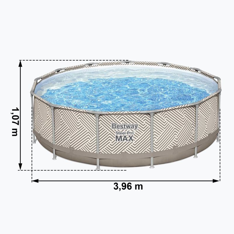 Karkasinis baseinas Bestway Steel Pro Max Pool Set 396 x 107 cm smėlio spalvos 7
